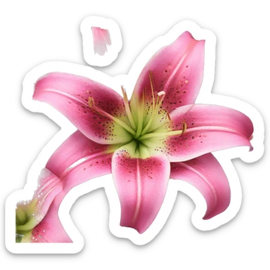 Bouquet of pink stargazer lilies sticker