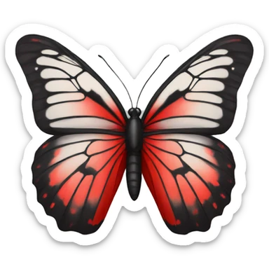 Black red butterfly sticker