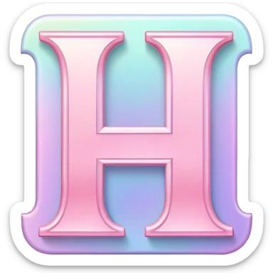 Iridescent pastel pink romantic formal elegant sophisticated Font setting icon with letter H sticker
