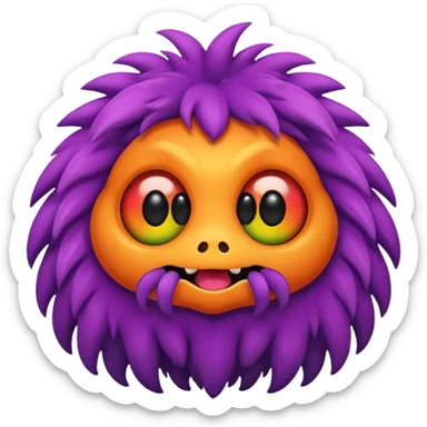 Cute monster with beady black eyes sticker