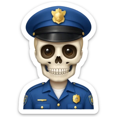 police carsad skeleton sticker