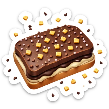 hagelslag-cinematic-realistic-hagelslag-treat-emoji,-depicted-as-crunchy-chocolate-sprinkles-scattered-on-a-slice-of-buttered-bread,-rendered-with-vivid-textures-and-playful,-inviting-lighting. sticker