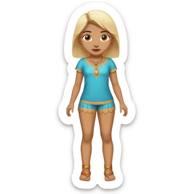 A full body nude indian girl with open legs and  flesh colored vagina and blonde pubic hair sticker