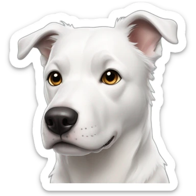 short-hair, black-and-white, border-collie-american-bulldog, white-fur-around-left-eye sticker