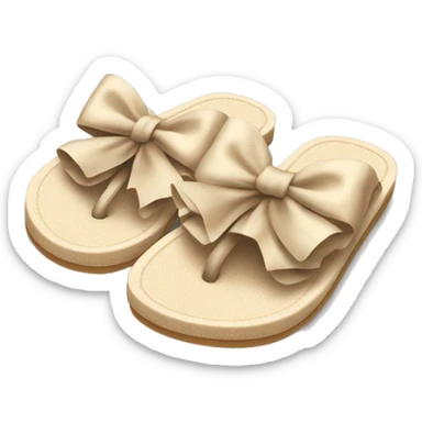 beige flipflops with bows sticker