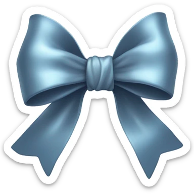Blue grey shiny bow sticker