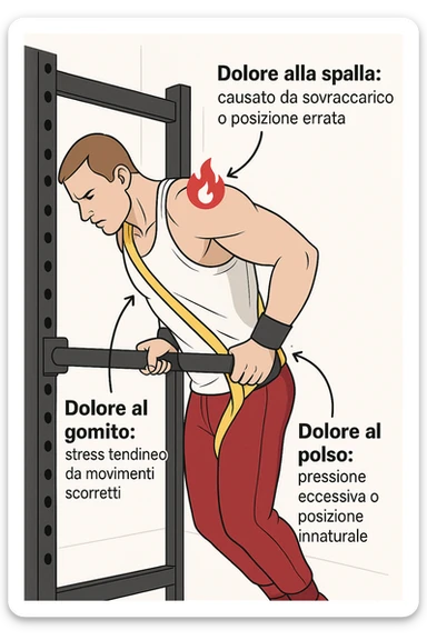 Dolore nel dip per errori di tecnica, facciamo capire bene i dolori in italiano sticker