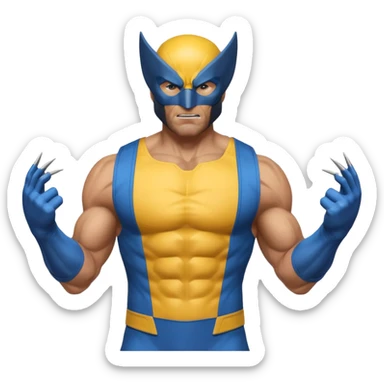 wolverine marvel superhero full mask upper body shot sticker