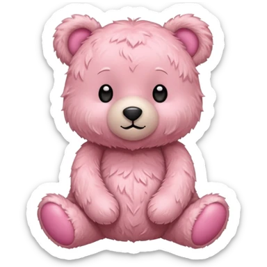 Cute teddy bear with pinky blush sticker
