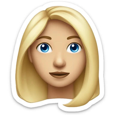 Cara de chica rubia con ojos azules sticker