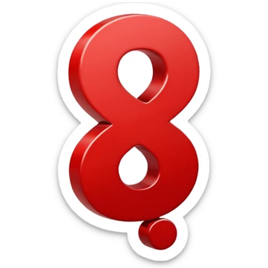 Question mark emoji in red colour  sticker