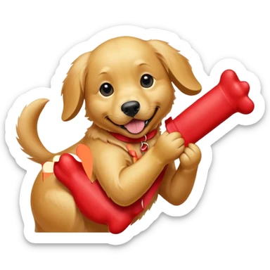 Dog with Toy sticker