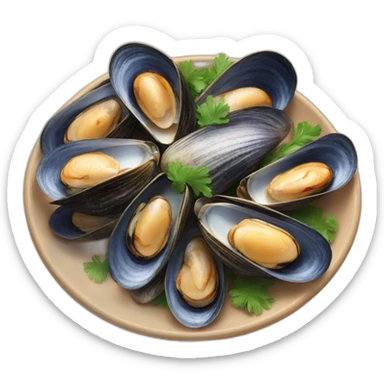 Mussel dish sticker