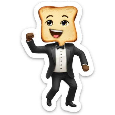 Dancing toast sticker