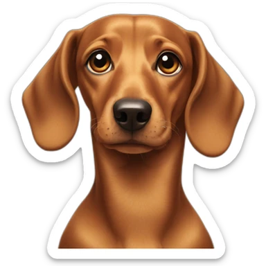 Dog head reality dachshund Looks to the left sticker