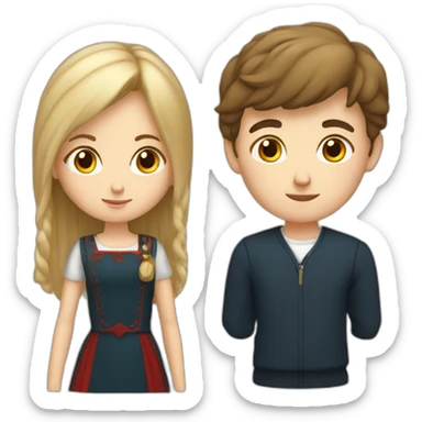 English boy and Russian girl sticker