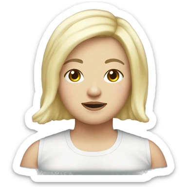 fat white girl with a black bob and a faded beard! sticker