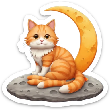 Un chat dans la lune sticker