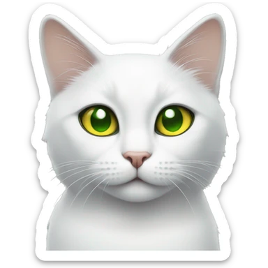 White cat with yellow eyes and black cat with green eyes sticker