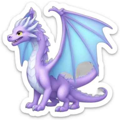 Lilac pastel dragon open wings  sticker