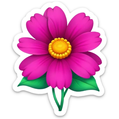Solitary flower sticker