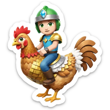 Chicken jockey from Minecraft sticker