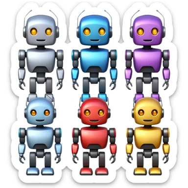 Wholesome cute robots sticker