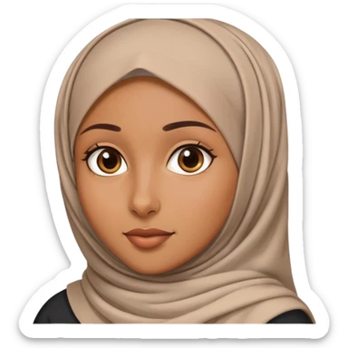 A brown girl with a hijab sticker
