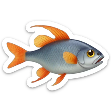 Fish with arms and legs sticker