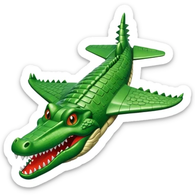 Avión con cara de cocorilo sticker