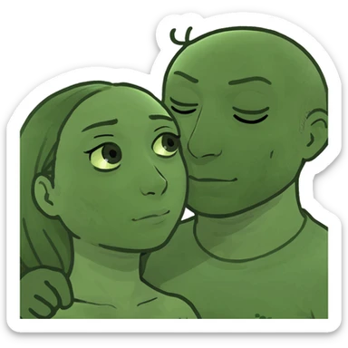 Couple cuddling  sticker
