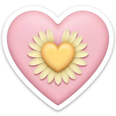 pastel heart with a soft pastel flower sticker