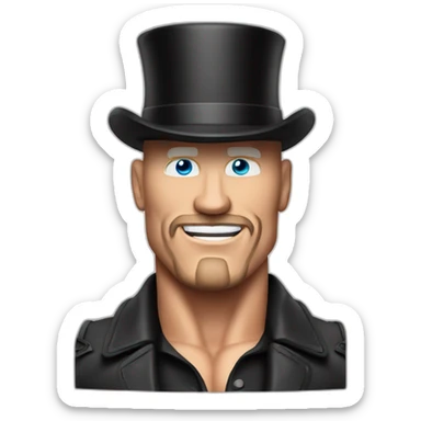 stone cold steve austin with a top hat sticker