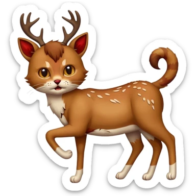 Cat kicking inside deer’s digesting stomach,  sticker