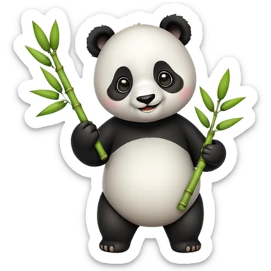 A cute 2D panda who is one-handed, emphasizing that he is one-handed sticker