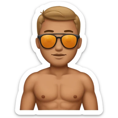 tatooto guy bulky body in men holders with sun glass sticker