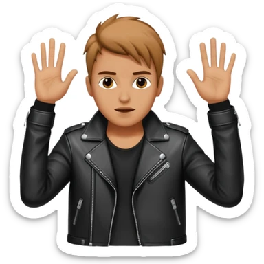 A emoji With the rock star sigh going down  sticker