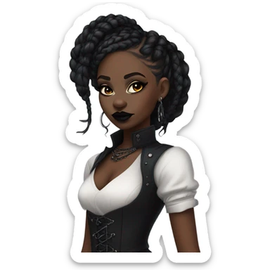 Black Gothic girl evil sticker