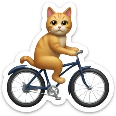 Cat riding a bike  sticker