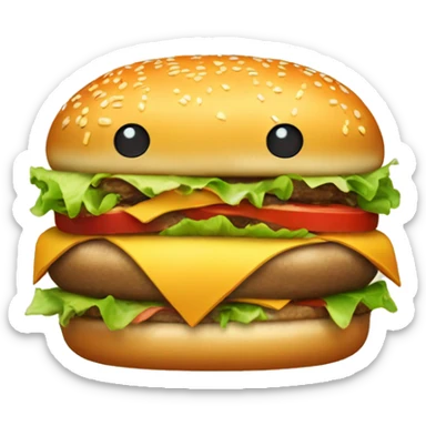 cheeseburger with a bow sticker