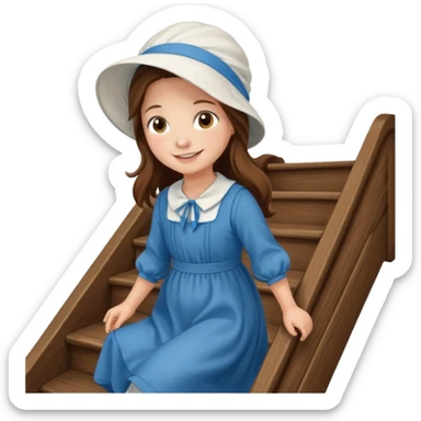 AMISH GIRL SLIDER DOWN STAIRS sticker