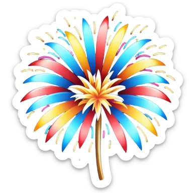 Happy 4th of July with fireworks  sticker