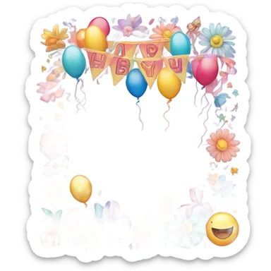 Girly Happy birthday banner sticker
