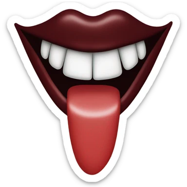 Dark red mouth sticker