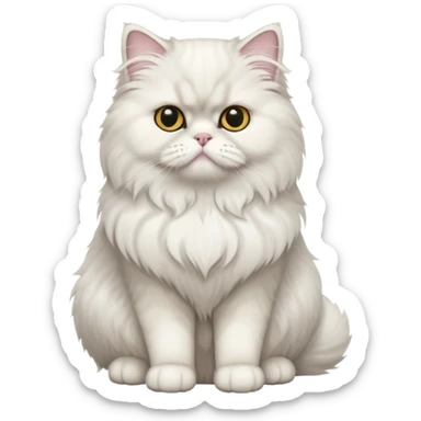 Persian cat full body sitting with black eyes sticker