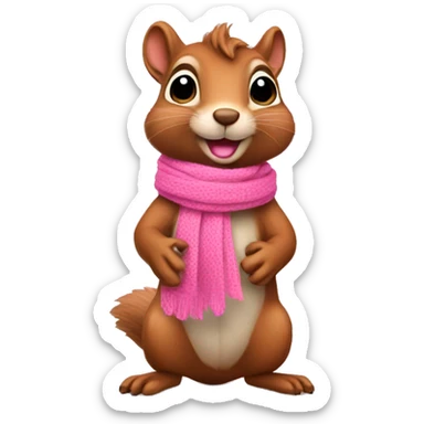 Squirrel with pink scarf sticker