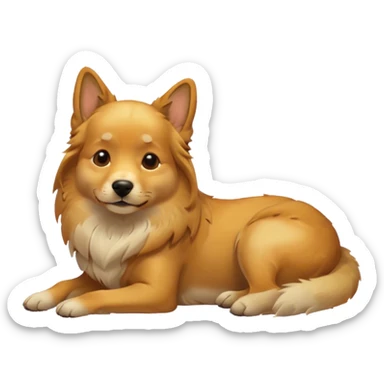 Dog sunbathing sticker