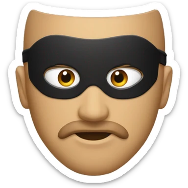 Homme brun masque noir sur le visage sticker