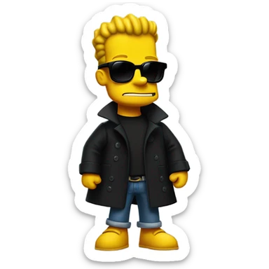 BART Simpson as neo in the matrix  sticker