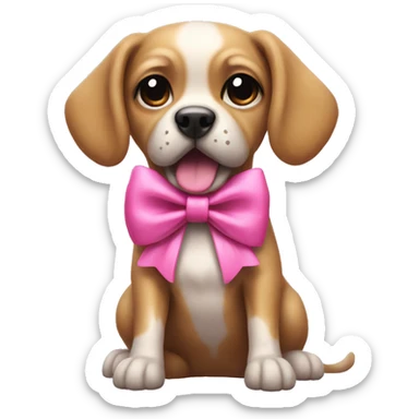 shit zu dog with a pink bow sticker